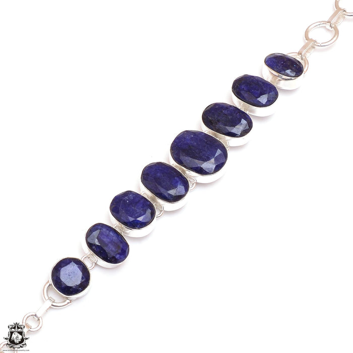 Deep Blue Ceylon Sapphire Genuine Gemstone Bracelet B4491