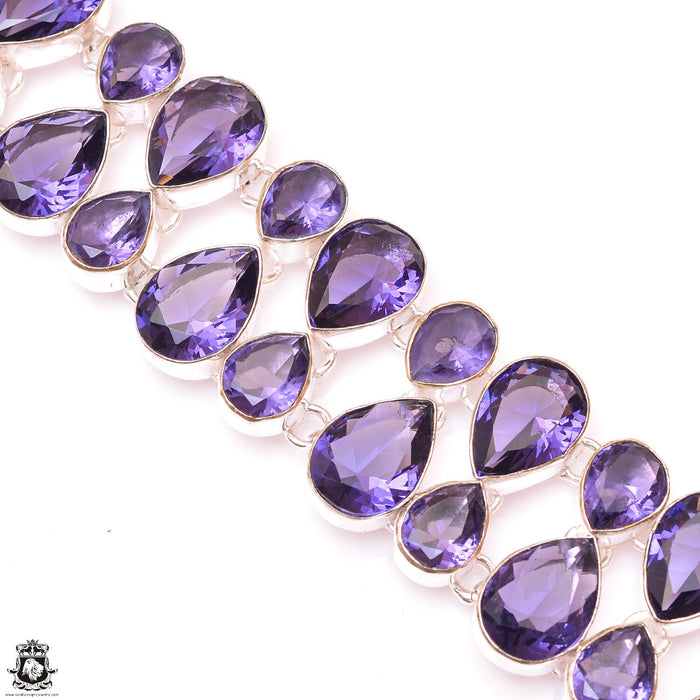639± Irradiated Lavender Amethyst Silver Earrings Bracelet Necklace Set SET1212