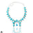 Blue Moon Turquoise Squash Blossom Statement Necklace BN49