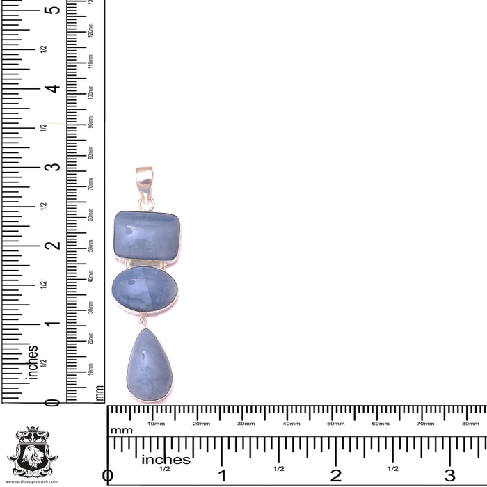 Triple Drop Owyhee Opal Pendant & 3MM Italian Chain P9749
