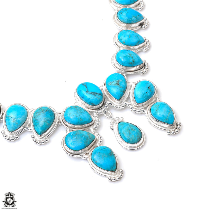 Morenci Turquoise Squash Blossom Statement Necklace BN47