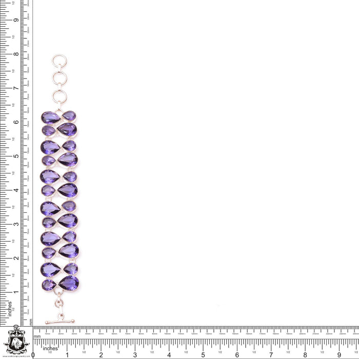 639± Irradiated Lavender Amethyst Silver Earrings Bracelet Necklace Set SET1212