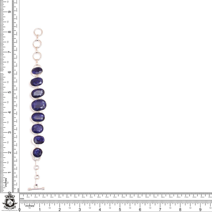 Deep Blue Ceylon Sapphire Genuine Gemstone Bracelet B4491