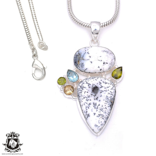 Dendritic Opal Merlinite Pendant & Chain P7902