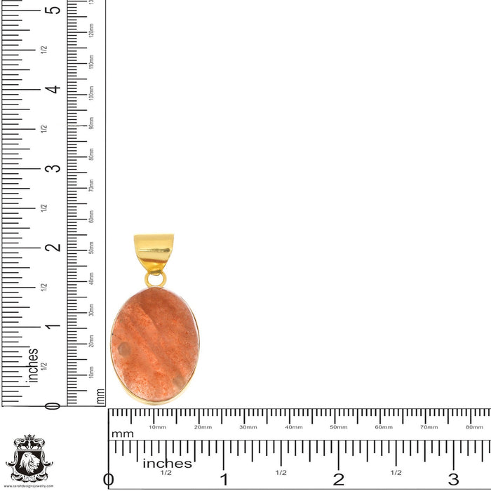 Sunstone 24K Gold Plated Pendant  GPH1019