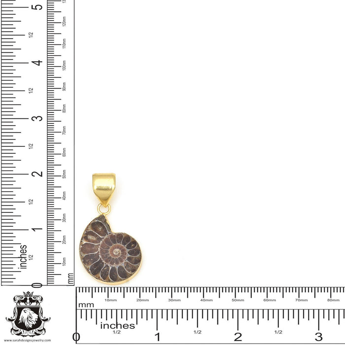 Ammonite 24K Gold Plated Pendant  GPH677