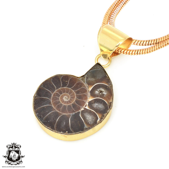 Ammonite 24K Gold Plated Pendant  GPH669