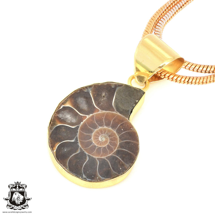 Ammonite 24K Gold Plated Pendant  GPH675