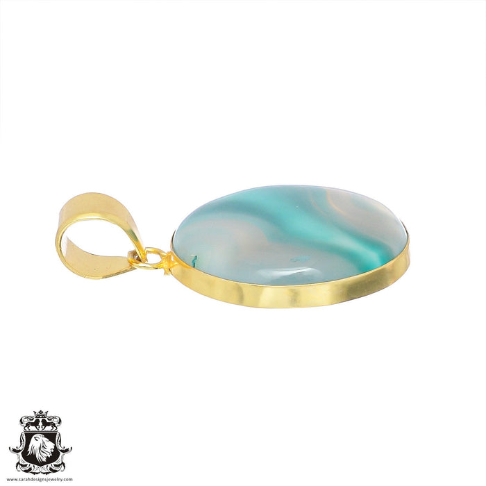 Banded Agate 24K Gold Plated Pendant  GPH848