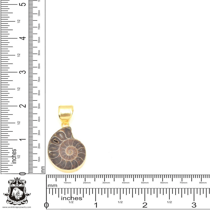 Ammonite 24K Gold Plated Pendant  GPH675