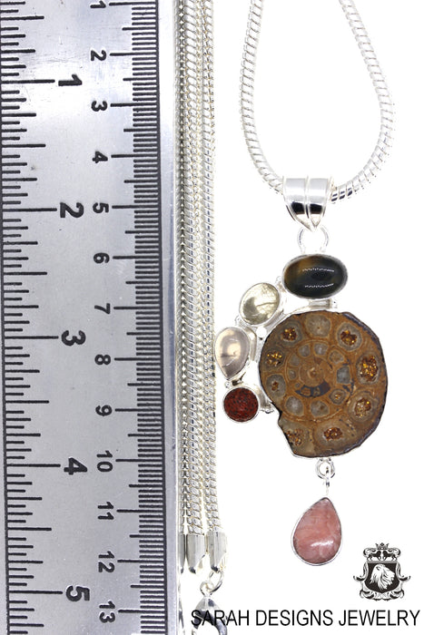 Ammonite Pendant 4mm Snake Chain P1752