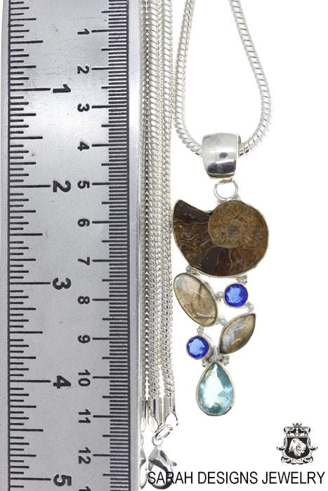 Ammonite Fossil Pendant & Chain p4647
