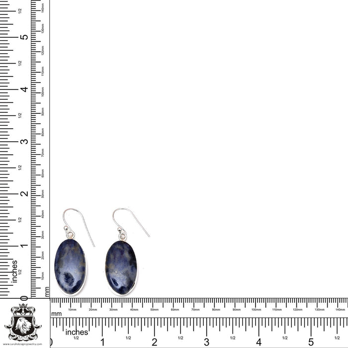 Canadian Sodalite 925 SOLID Sterling Silver Hook Dangle Earrings E330