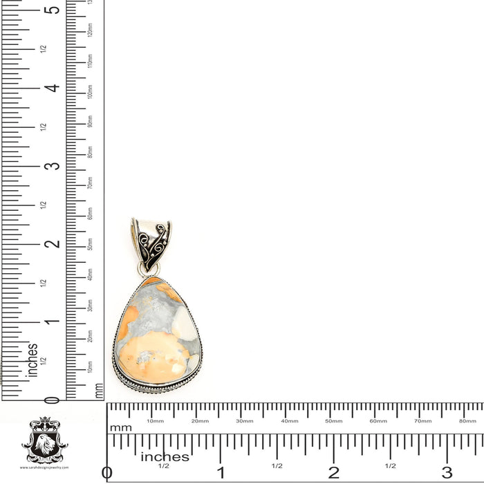Merlinite Dendritic Opal Pendant & Chain  V1323