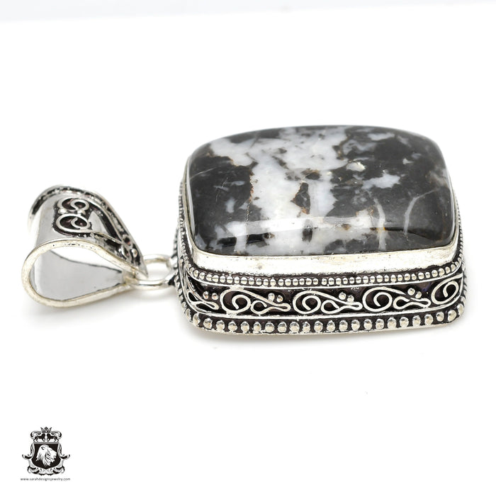 Zebra Jasper Stone Pendant & Chain  V290