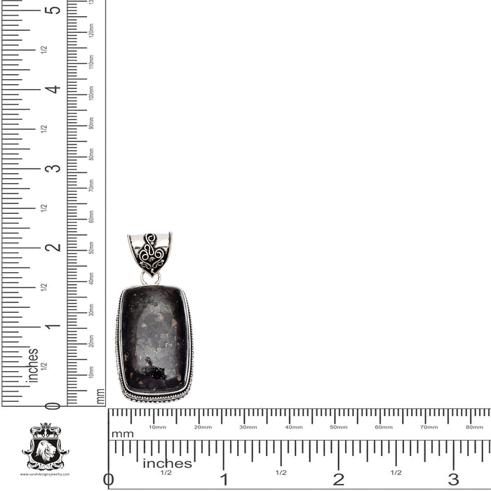 Black Sapphire Obsidian Pendant & Chain  V909
