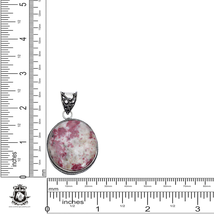 Pink Tourmaline Matrix Quartz Pendant & Chain  V401