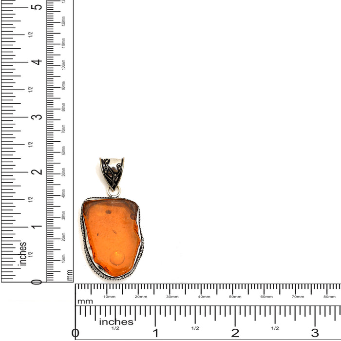 Baltic Amber Pendant & Chain  V1834