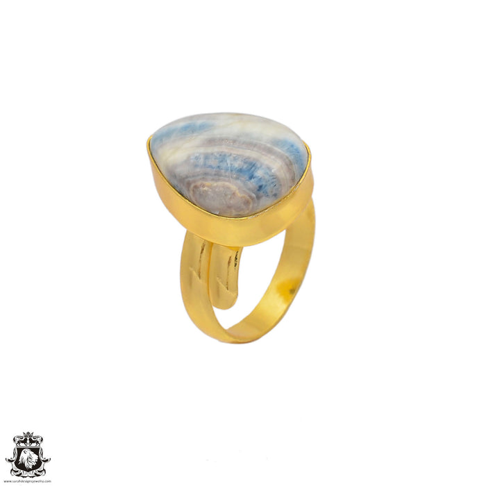 Size 8.5 - Size 10 Ring Scheelite 24K Gold Plated Ring GPR147