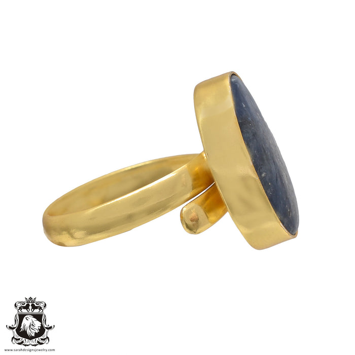 Size 10.5 - Size 12 Adjustable Kyanite 24K Gold Plated Ring GPR514