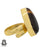 Size 6.5 - Size 8 Ring Hawk's Eye 24K Gold Plated Ring GPR569