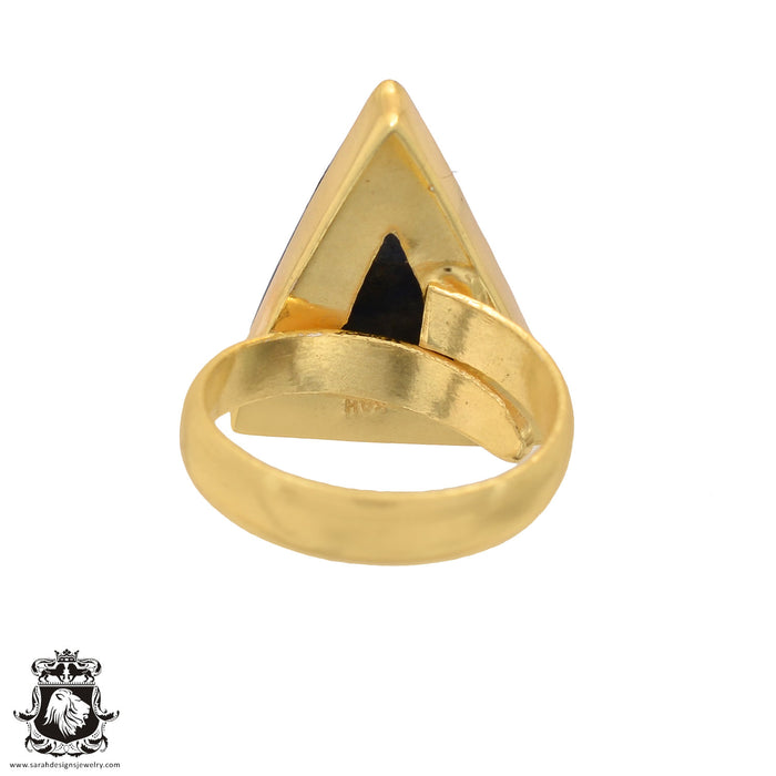 Size 7.5 - Size 9 Ring Lapis Lazuli 24K Gold Plated Ring GPR593