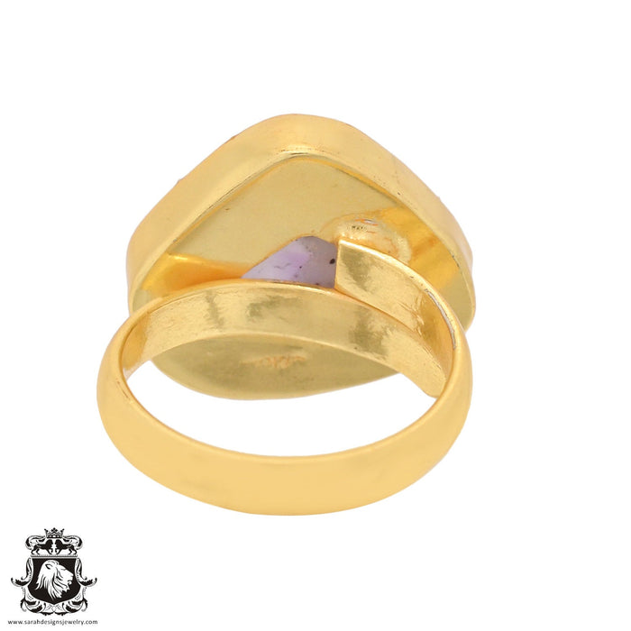 Size 7.5 - Size 9 Ring Auralite 23 Crystal 24K Gold Plated Ring GPR798