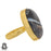 Size 9.5 - Size 11 Ring Banded Agate 24K Gold Plated Ring GPR1056