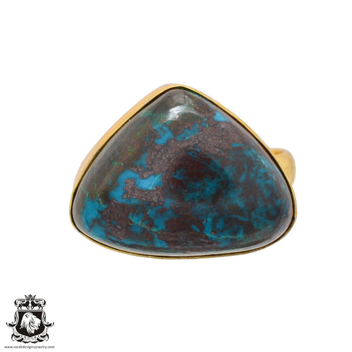 Size 7.5 - Size 9 Ring Shattuckite 24K Gold Plated Ring GPR1081