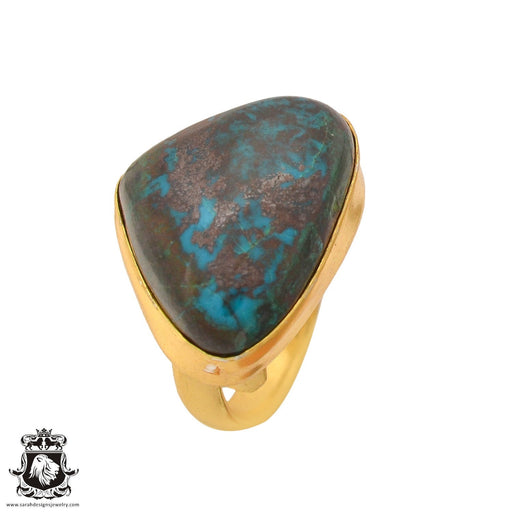 Size 7.5 - Size 9 Ring Shattuckite 24K Gold Plated Ring GPR1081