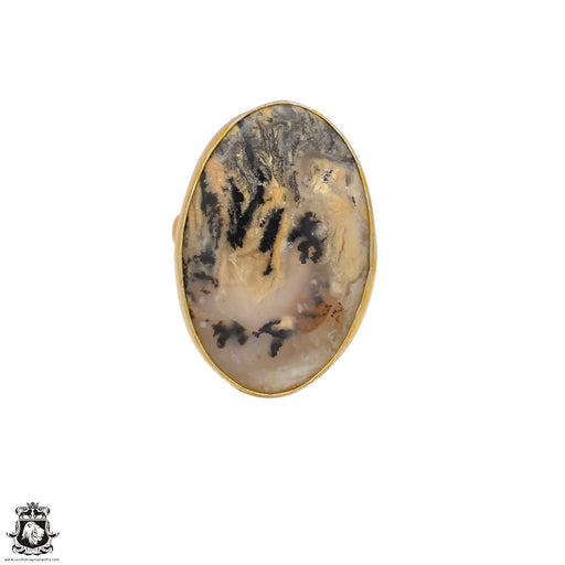 Size 7.5 - Size 9 Ring Montana Agate 24K Gold Plated Ring GPR85