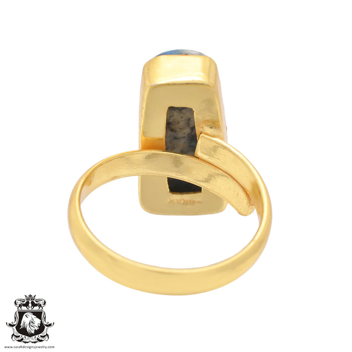 Size 9.5 - Size 11 Ring K2 Jasper Afghanite 24K Gold Plated Ring GPR761
