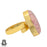 Size 9.5 - Size 11 Adjustable Rhodochrosite 24K Gold Plated Ring GPR843