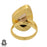 Size 7.5 - Size 9 Ring Scenic Agate 24K Gold Plated Ring GPR1061