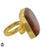 Size 9.5 - Size 11 Ring Seam Agate 24K Gold Plated Ring GPR1542