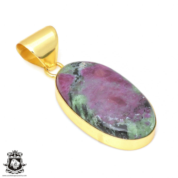 Ruby Zoisite 24K Gold Plated Pendant  GPH98