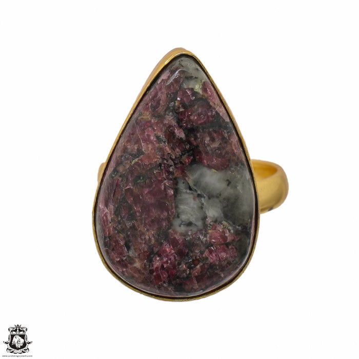 Size 8.5 - Size 10 Ring Eudialyte 24K Gold Plated Ring GPR1444