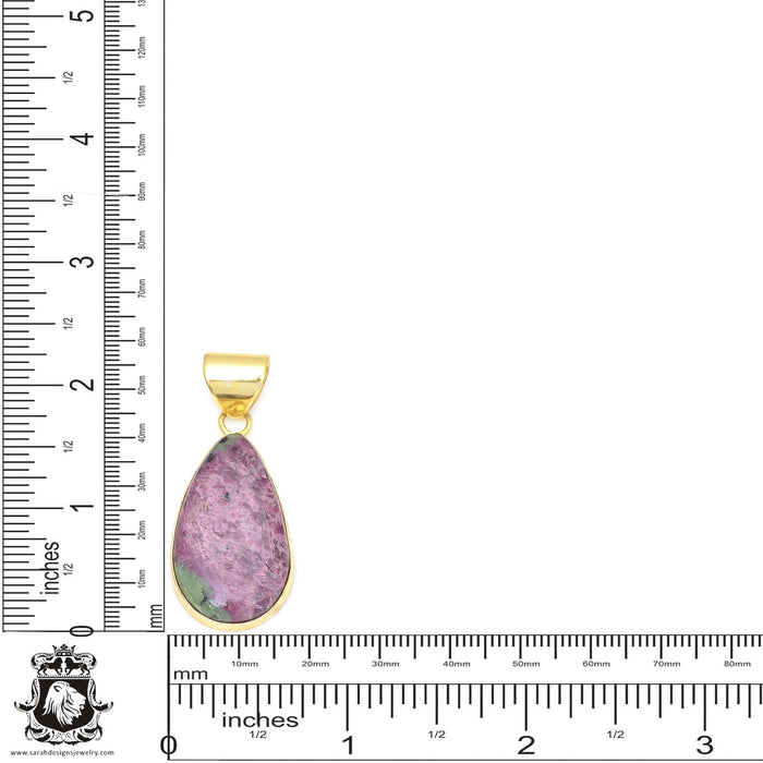 Ruby Zoisite 24K Gold Plated Pendant  GPH96