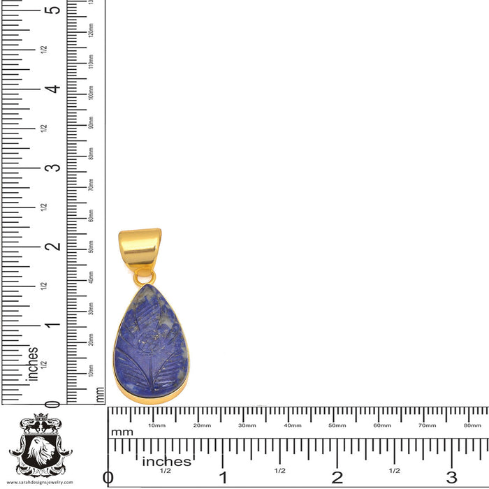 Lapis Lazuli 24K Gold Plated Pendant 3mm Snake Chain GPH356
