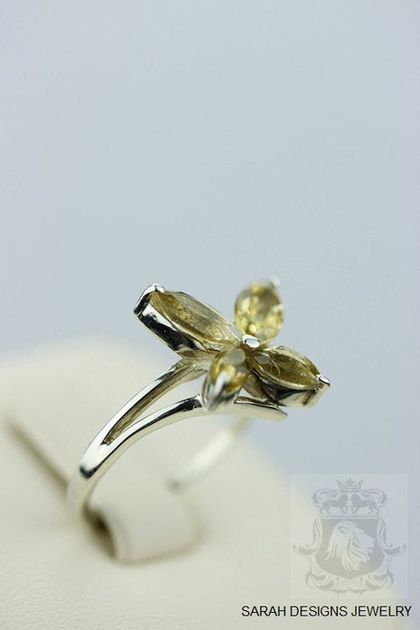 Size 5.5 Citrine Marquise Cut Sterling Silver Ring r348