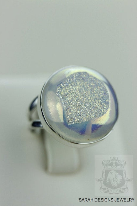 Size 6.5 Drusy Sterling Silver Ring r1199