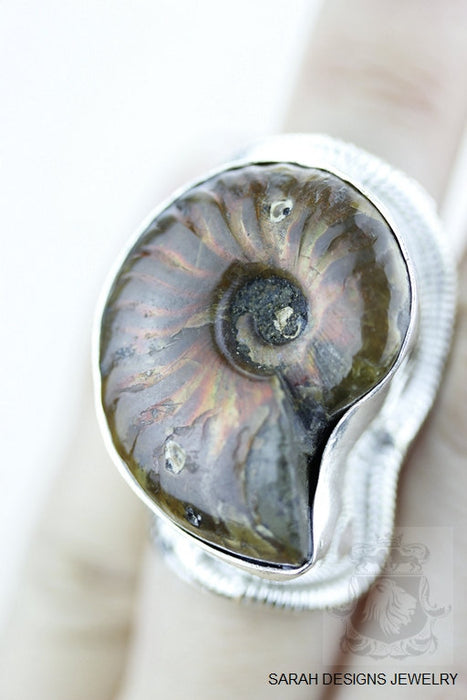 Size 6 Ammonite Sterling Silver Ring R1517