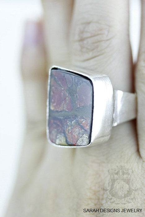 Size 7 Ammolite Sterling Silver Ring r1624