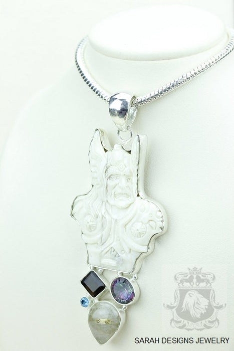 Thor Carving Silver Pendant & Chain P3910
