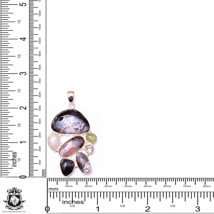 Merlinite Dendritic Opal Pendant & 3MM Italian Chain P10013