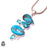 Blue Moon Turquoise Pendant & 3MM Italian Chain P9893