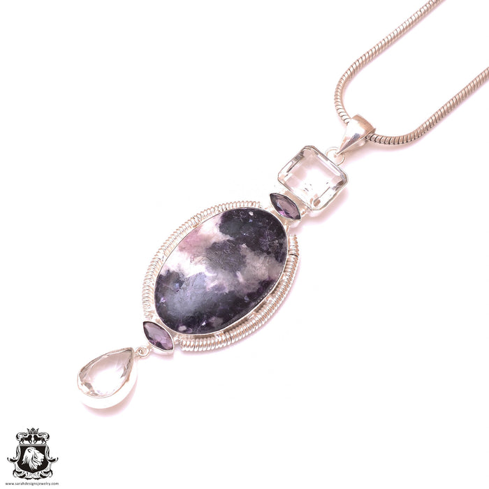 Lilac Lepidolite Pendant & 3MM Italian Chain P9726