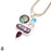 Rainbow Labradorite Blue Topaz Amethyst Clear Topaz Osaka Pearl & FREE 3MM Italian Chain P9500