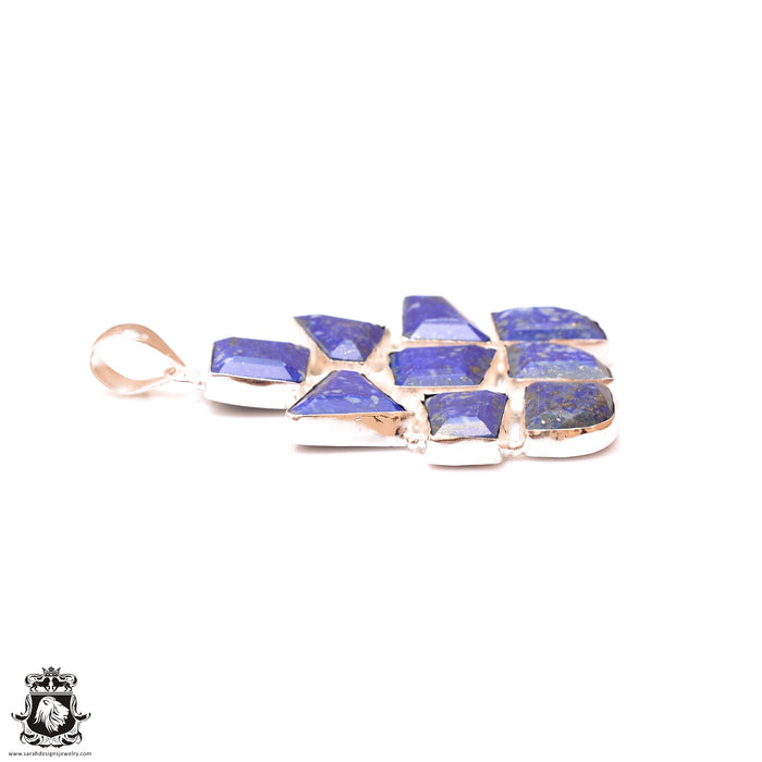 Faceted Lapis Lazuli Pendant & 3MM Italian Chain P9655