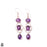 Tripache Amethyst Abalone Shell Silver Earrings Bracelet Necklace Set SET1188